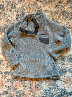 Patagonia Kids Gray Snap-Placket Fleece Pullover